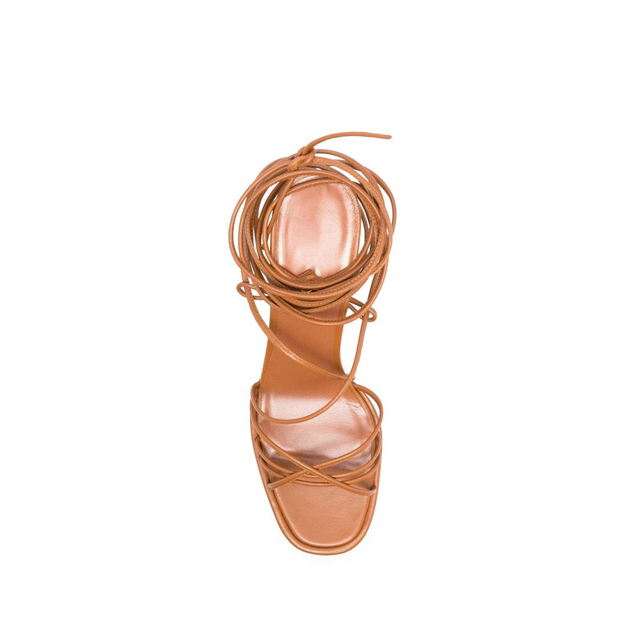 Lace Up Leather High Heel Platform Sandals