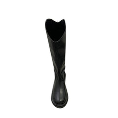 Leather Platform Knee High Boots