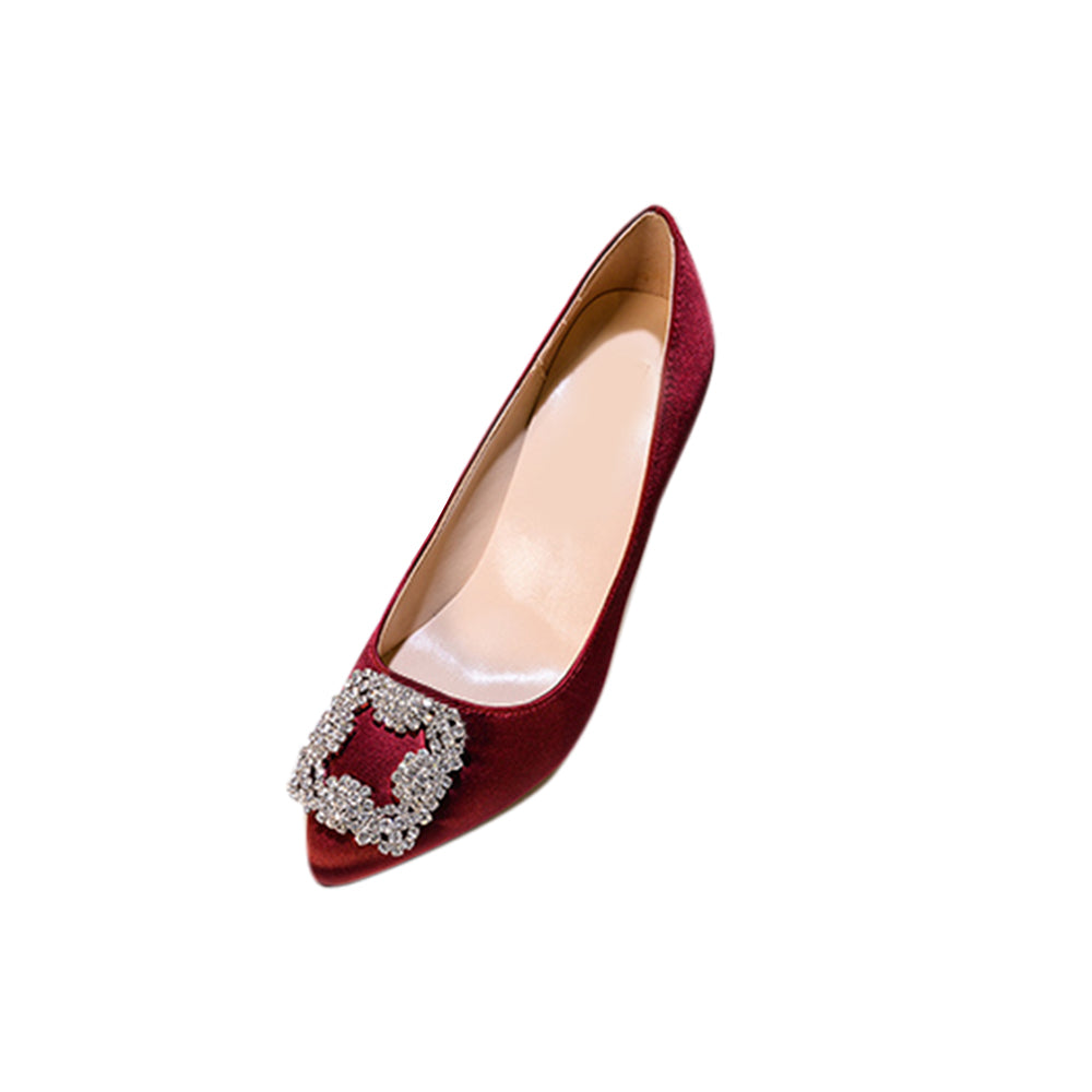 Diamante Embellished Satin High Heel Pumps - 10cm