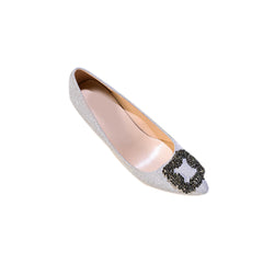 Diamante Embellished Cloth Mid Heel Pumps - 6cm