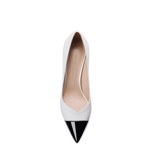 Bi-Color Mid Heel Pumps - 8cm