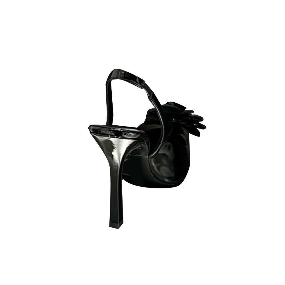 Flower Embellished High Heel Sandals