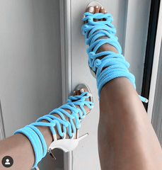 Lace Up High Heel Rope Sandals