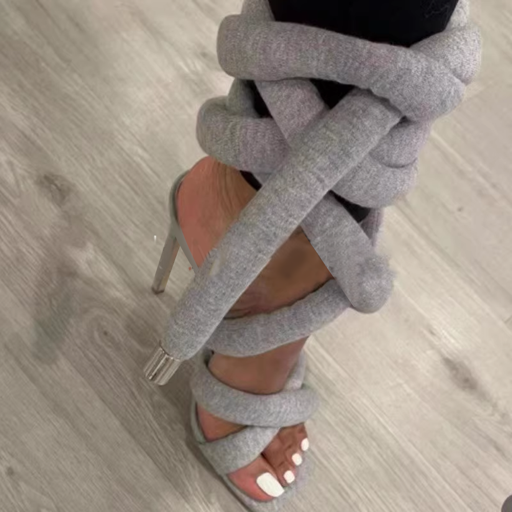 Lace Up High Heel Sandals