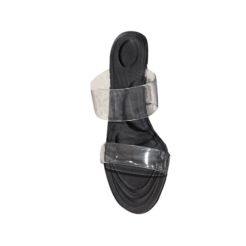 Diamante PVC Mules Sandals - 10.5cm