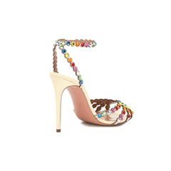Diamante Ankle Strap Suede High Heel Sandals - 10c