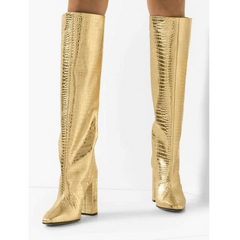 Patent Leather Knee High Boots