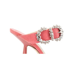 Diamante Buckled Mules Sandals