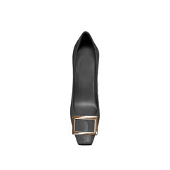 Buckled Mid Heel Pumps - 7cm