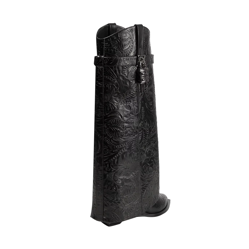 Lock Detailed Knee High Boots