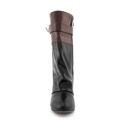 Patent Leather Wedged Heel Ankle Boots