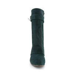 Suede Wedged Heel Ankle Boots