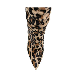 Stiletto Heel Printed Slouchy Ankle Boots