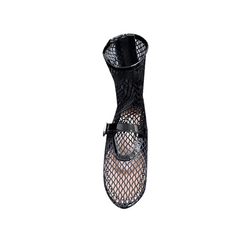 Buckled Mesh Ankle Boots