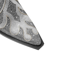 Diamante Block Heel Ankle Boots