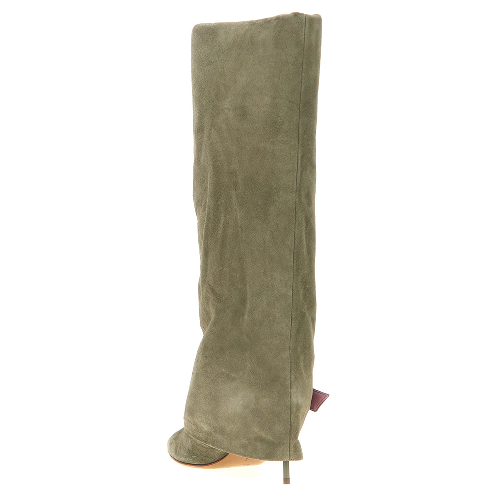 Metal Embellished Knee High Boots