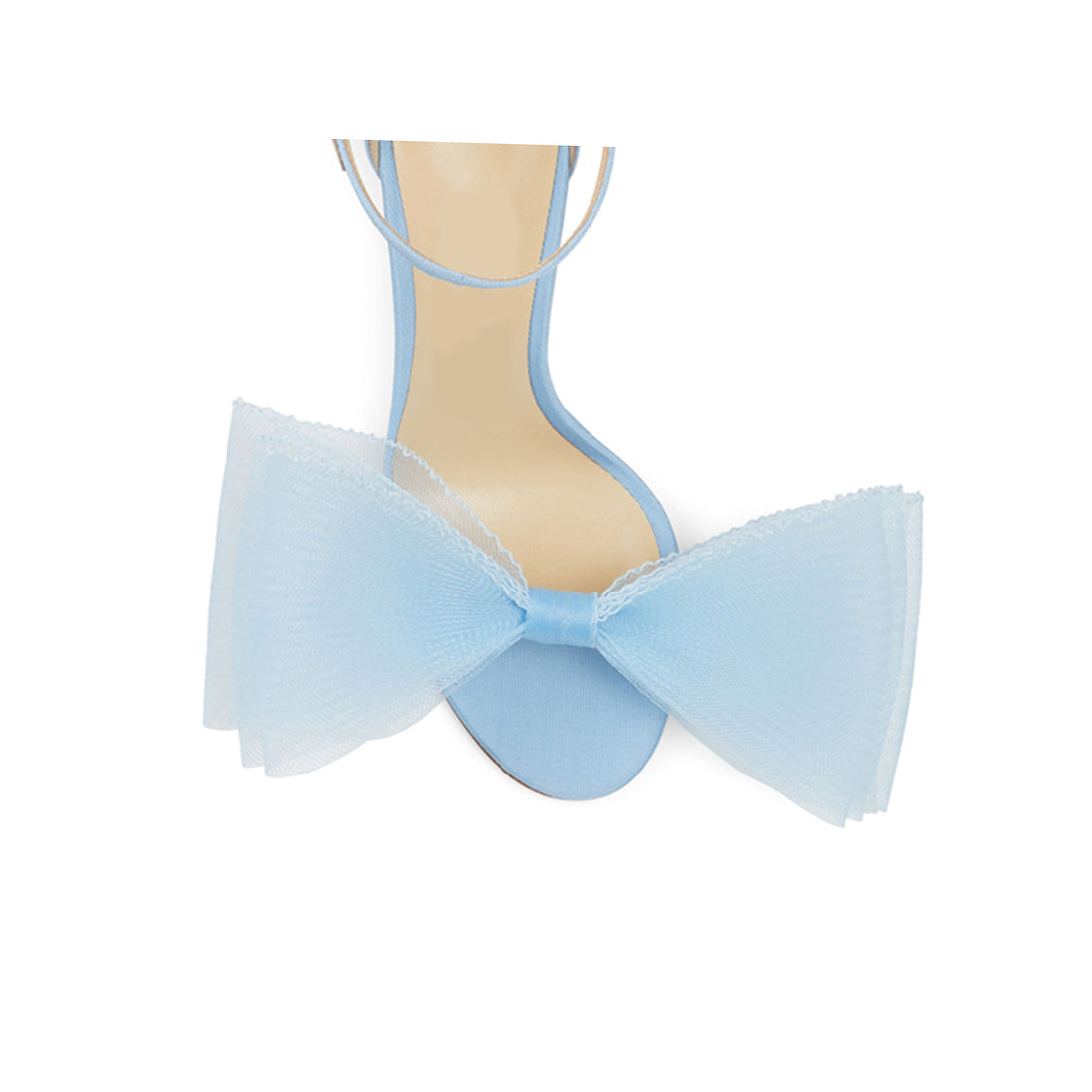 Asymmetric Bow Embellished Satin High Heel Sandals
