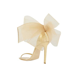 Asymmetric Bow Embellished Patent Leather High Hee