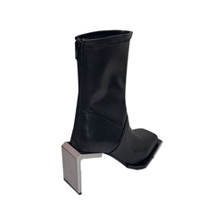 Metal-Plated Ankle Boots