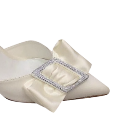 Diamante Bow Mid Heel Sandals