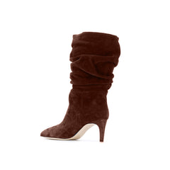 Suede Mid Heel Ankle Boots