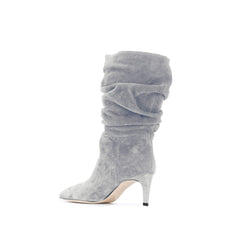 Suede Mid Heel Ankle Boots