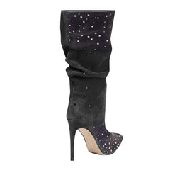 Diamante High Heel Ankle Boots