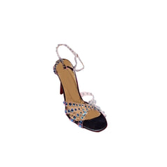 Diamante PVC High Heel Naked Sandals