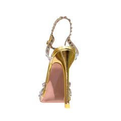 Diamante PVC High Heel Naked Sandals