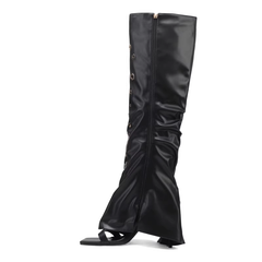 Ring Embellished Knee High Boots