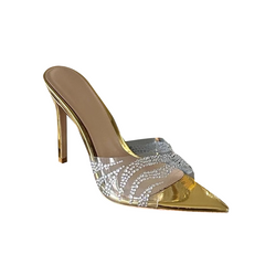 Diamante PVC Mules Sandals