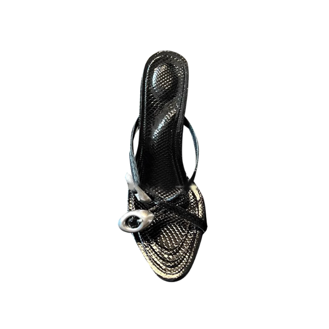Metal Embellished Mules Sandals