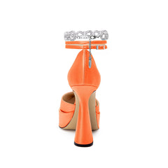 Diamante Ankle Strap High Heel Platform Sandals