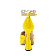 Diamante Ankle Strap High Heel Platform Sandals