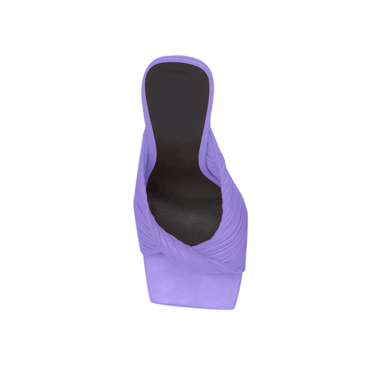 Fold Detailed Leather High Heel Mules Sandals - 9c