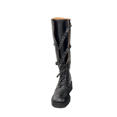 Buckled Lace Up Knee High Boots