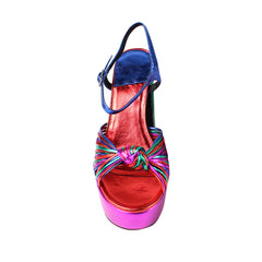 Knotted Block Heel Platform Sandals