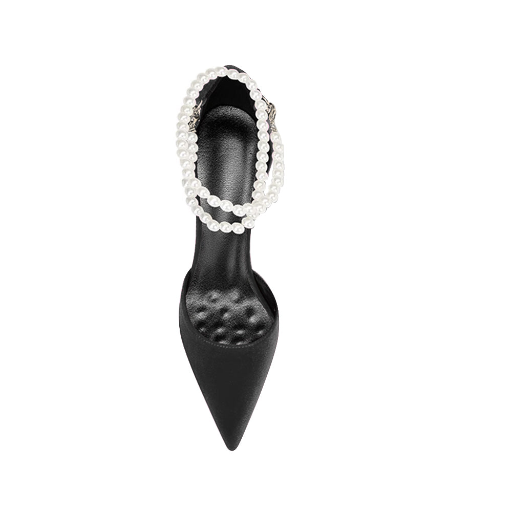 Pearl Embellished Kitten Heel Sandals