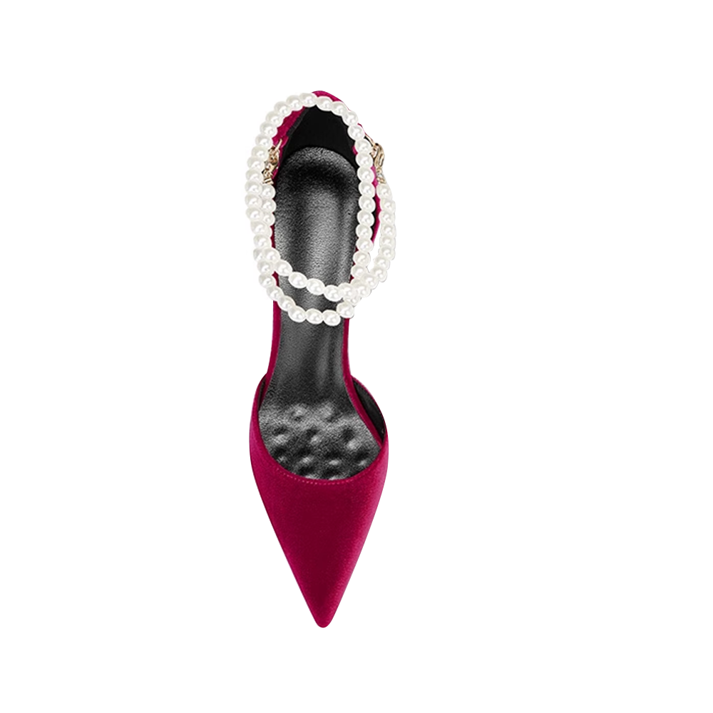 Pearl Embellished Kitten Heel Sandals