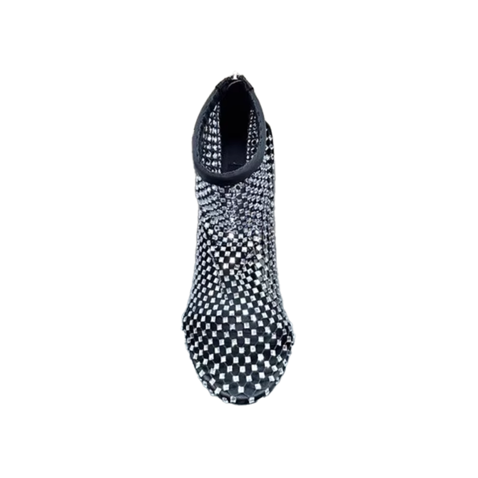 Diamante Mesh Ankle Boots