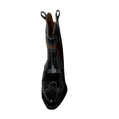 Leather Western Cowboy Ankle Boots