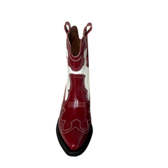 Leather Western Cowboy Ankle Boots