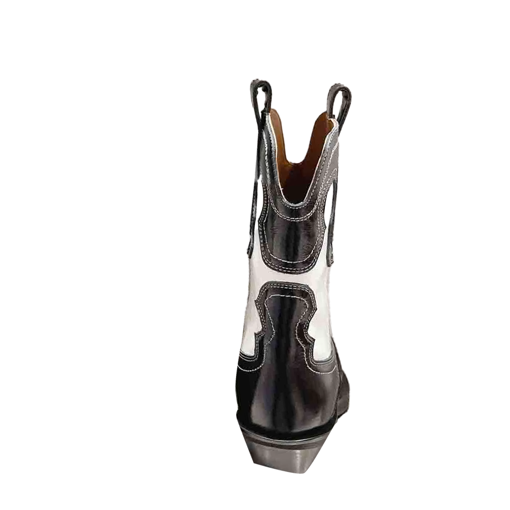 Leather Western Cowboy Ankle Boots
