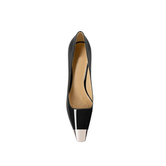 Metal-Plated Kitten Heel Pumps - 8cm