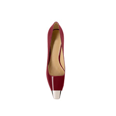 Metal-Plated Kitten Heel Pumps - 8cm