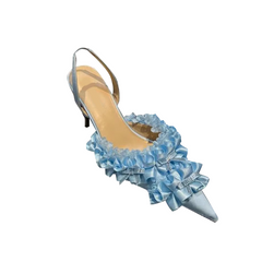 Diamante Ruffled High Heel Sandals