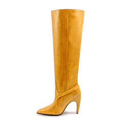 Metal Embellished Knee High Boots