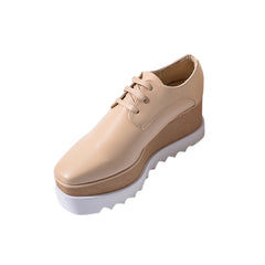 Lace Up Leather Oxford Platform Sneakers