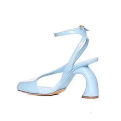 Ankle Strap Curved Heel Sandals