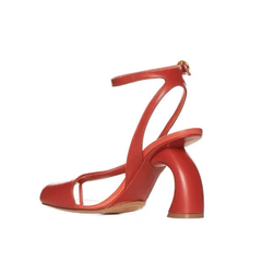 Ankle Strap Curved Heel Sandals